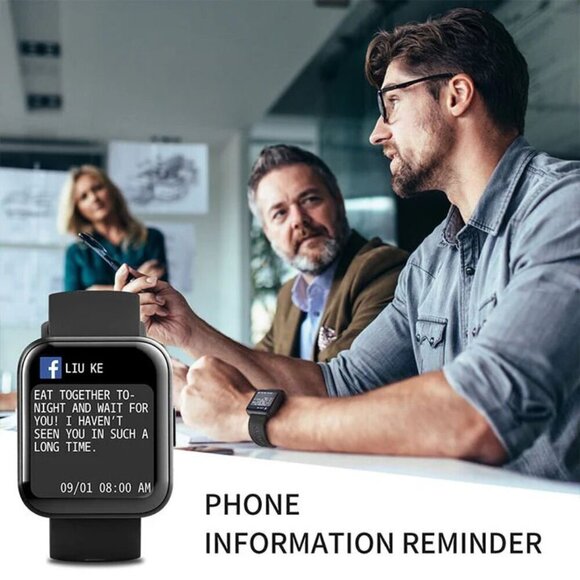 MISIRUN BLACK FASHION SMART WATCH W/ 1.71" COLOR TOUCH SCREEN - Picture 5 of 6